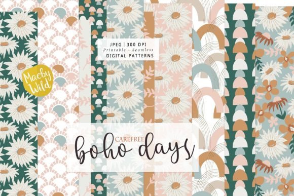 Boho Days Printable Seamless Patterns: A Thoughtful Choice for Handcrafted Creativity