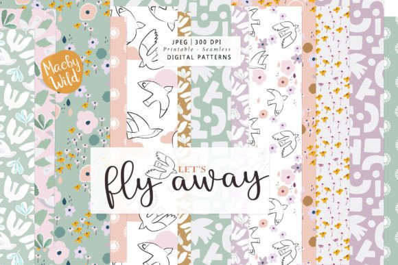 Boho Line and Bird Illustration Patterns for Creative Workflows