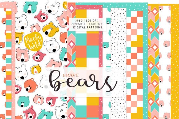 Brave Bear Seamless Patterns