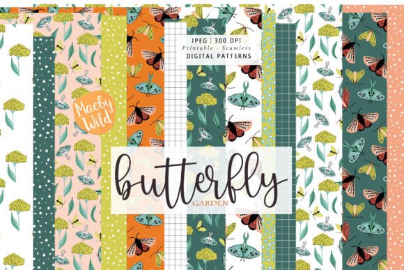 Butterfly Garden Seamless Patterns