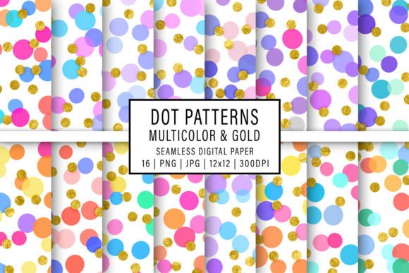 Dot Patterns - Multicolor and Gold