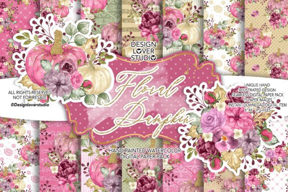 Floral Pumpkin Digital Patterns