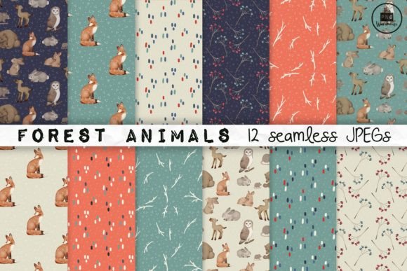 Forest Animals Seamless Patterns: A Versatile Resource for Creative Professionals and Educators