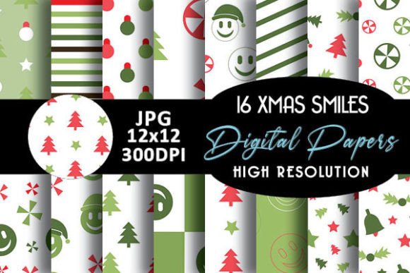 Green Red Smile Face Christmas Patterns: A Creative Resource for Seasonal Projects
