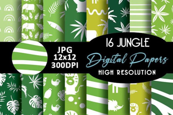 Green Safari Digital Papers Patterns