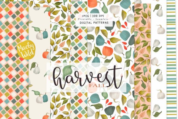 Harvest Fall Watercolor Pumpkin Patterns