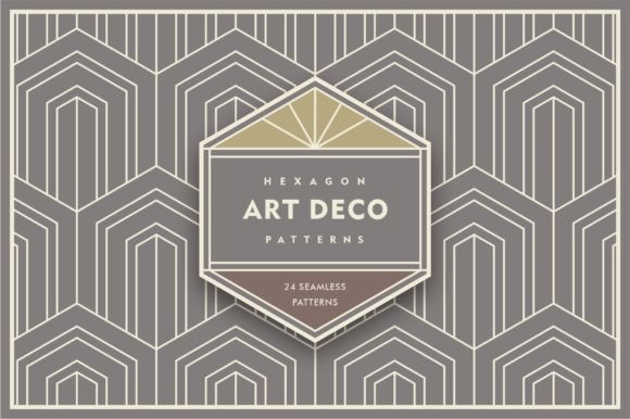Hexagon Art Deco Seamless Patterns