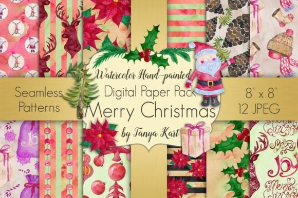 Merry Christmas Watercolor Patterns: Seamless, High-Quality Assets for Real Creative Workflows