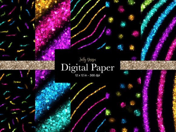 Neon Rainbow Abstract Patterns