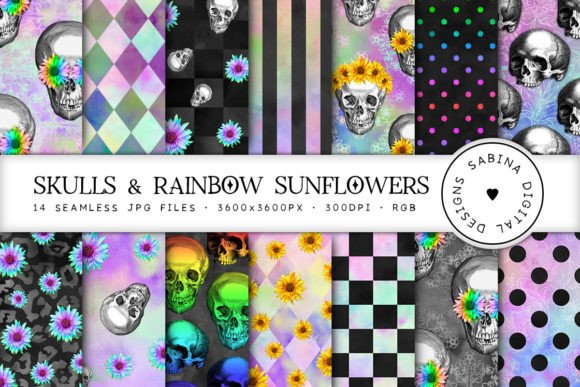 Rainbow Modern Goth Seamless Patterns
