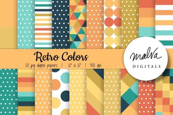 Retro Colors Geometric Patterns