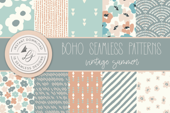 Seamless Boho Patterns - Vintage Summer