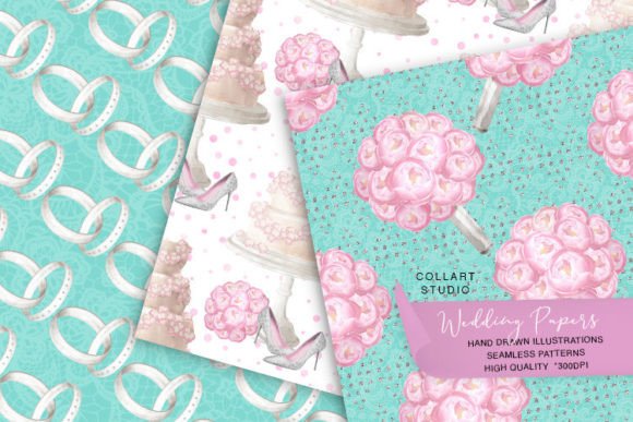 Wedding Patterns, Seamless Digital Paper: Hand-Drawn Elegance for Every Creative Project