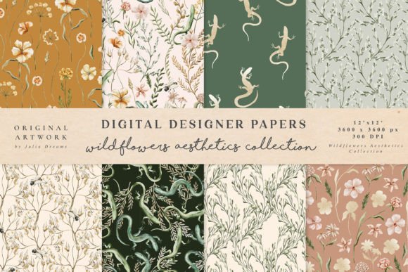 Wildflowers Aesthetics Seamless Patterns: Elevating Visual Communication with Nature-Inspired Design