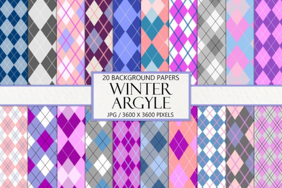 Winter Argyle Patterns and Backgrounds